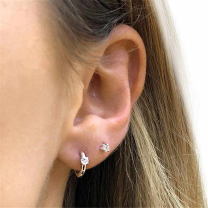 Solitaire Gemstone Earrings in Silver