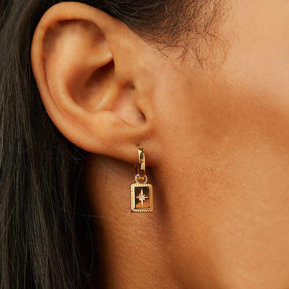 Mila Charm Earrings in Silver