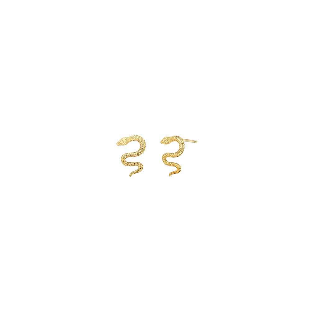 Snake Stud Earrings in Gold