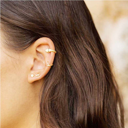 Medusa Huggie Hoop Earrings in Gold