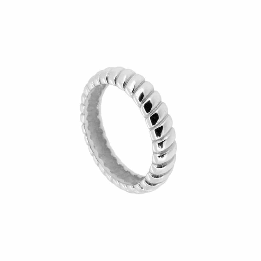 Croissant Band Ring in Silver