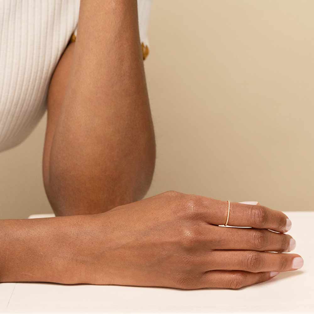 Beaded Stacker Ring in Gold