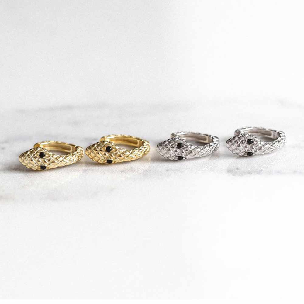 Medusa Huggie Hoop Earrings in Gold