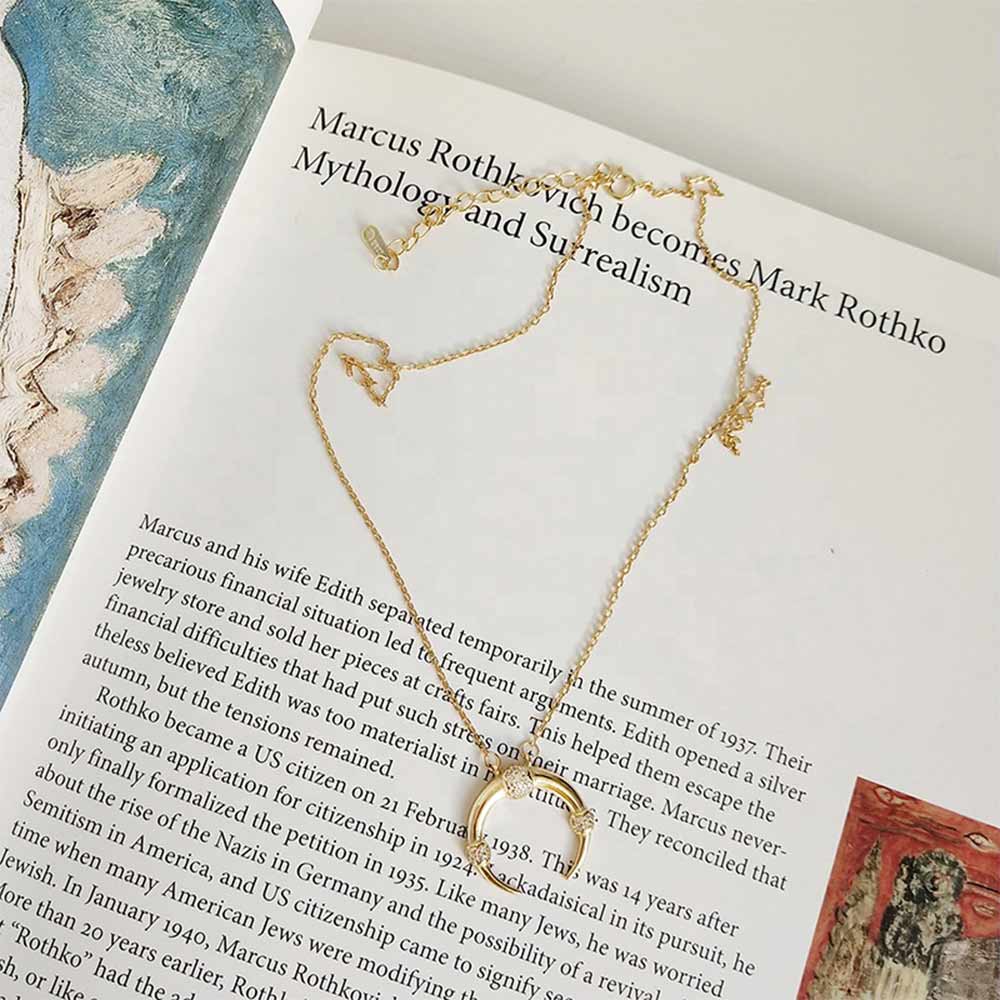 Horn Crescent Necklace in Gold