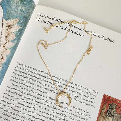 Horn Crescent Necklace in Gold