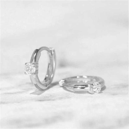 Solitaire Gemstone Earrings in Silver