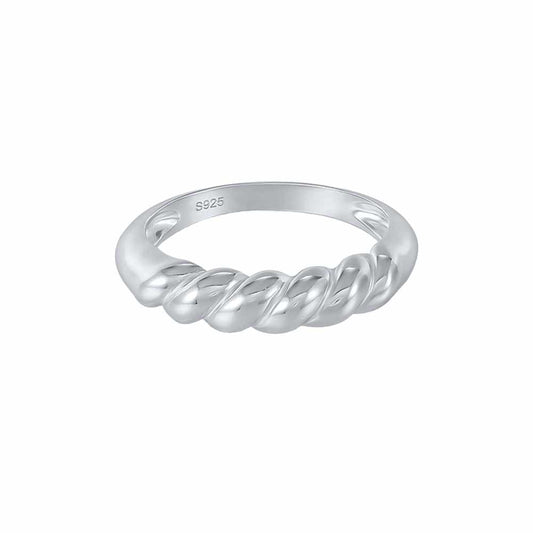 Half Croissant Ring in Silver
