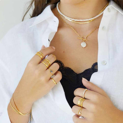 Chain Link Ring in Gold