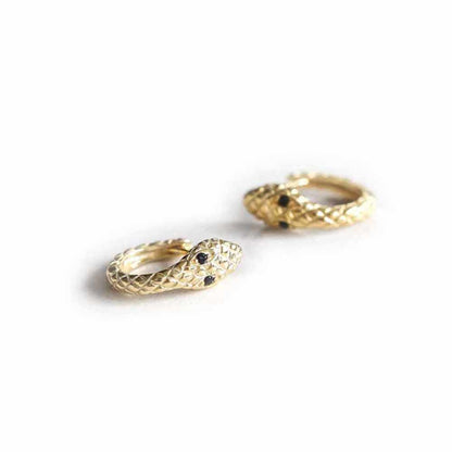 Medusa Huggie Hoop Earrings in Gold