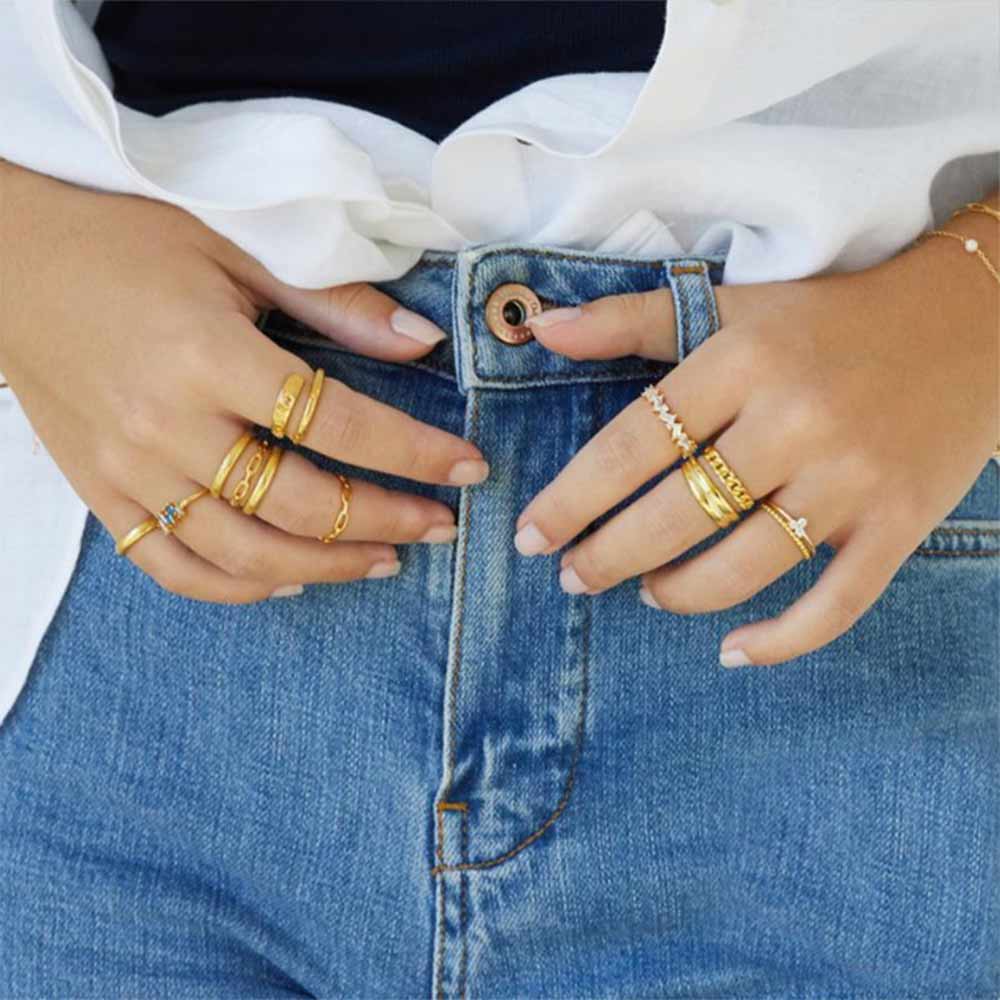 Chain Link Ring in Gold