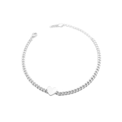 Heart Chain Bracelet in Silver