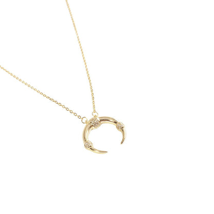 Horn Crescent Necklace in Gold