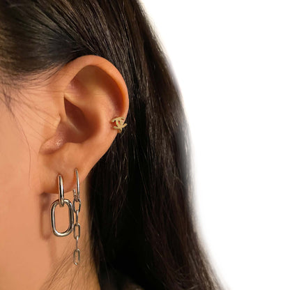 Linked Chain Earrings in Silver