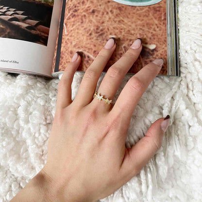 Butterfly Pave Ring in Gold