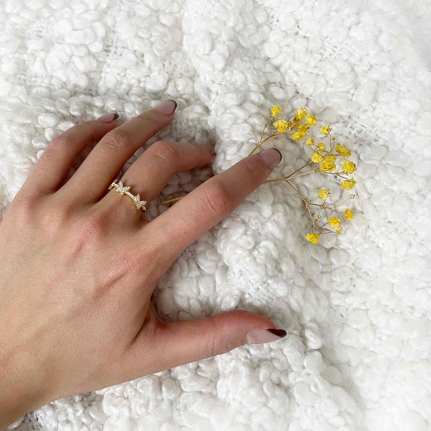 Butterfly Pave Ring in Gold