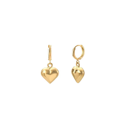 Heart Dangle Earrings in Gold