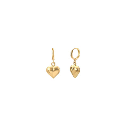 Heart Dangle Earrings in Gold