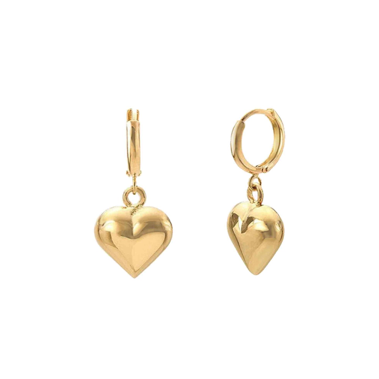 Heart Dangle Earrings in Gold