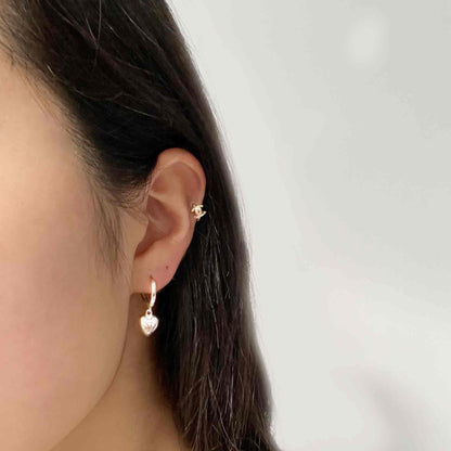 Heart Dangle Earrings in Silver