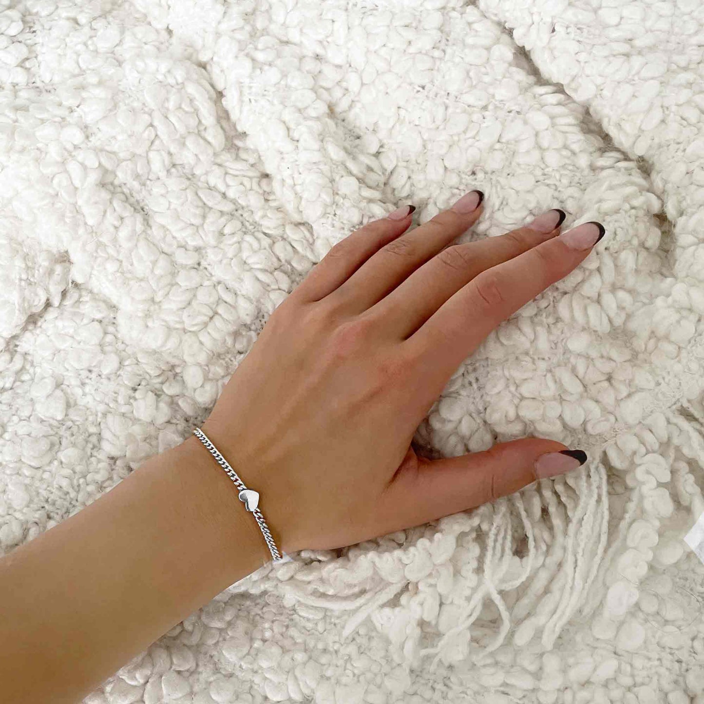 Heart Chain Bracelet in Silver