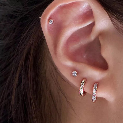 Hoop Earrings with Cubic Zirconia in Silver