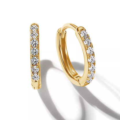 Hoop Earrings with Cubic Zirconia in Gold