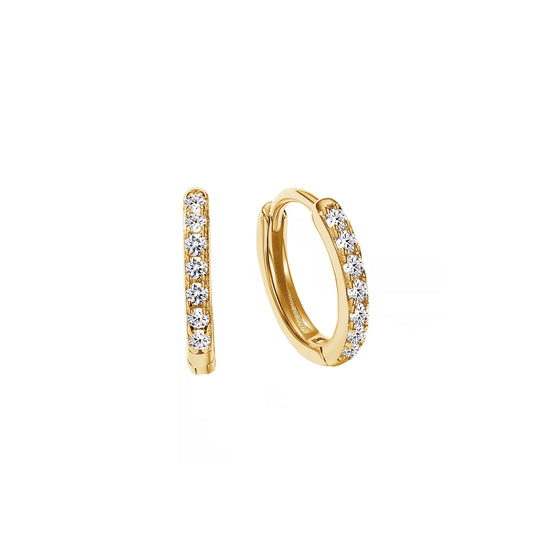 Hoop Earrings with Cubic Zirconia in Gold