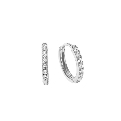 Hoop Earrings with Cubic Zirconia in Silver