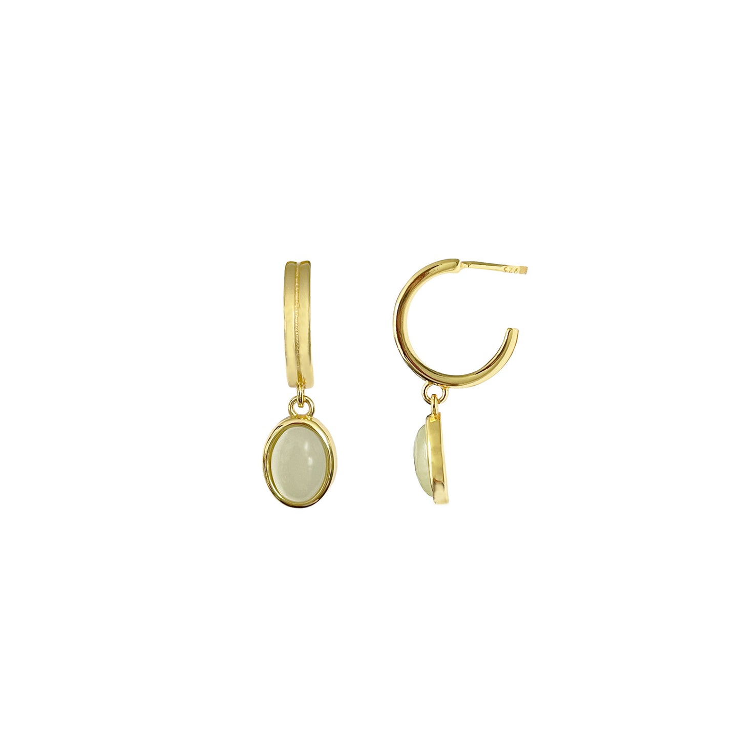 Jade Drop Earrings in Gold