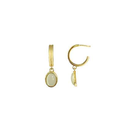 Jade Drop Earrings in Gold