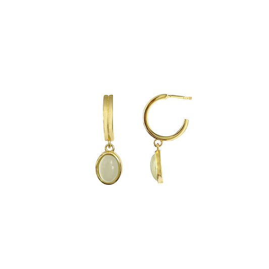 Jade Drop Earrings in Gold