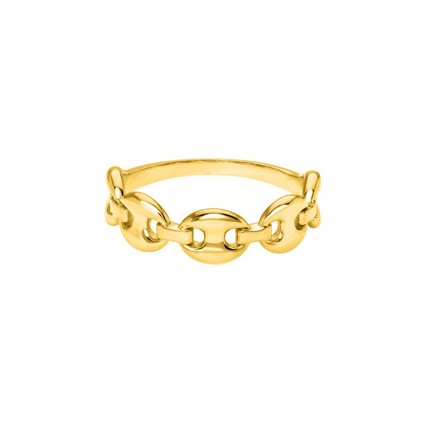 Oval Chain Link Ring in Gold