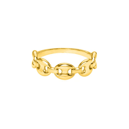 Oval Chain Link Ring in Gold