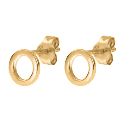 Circle Stud Earrings in Gold