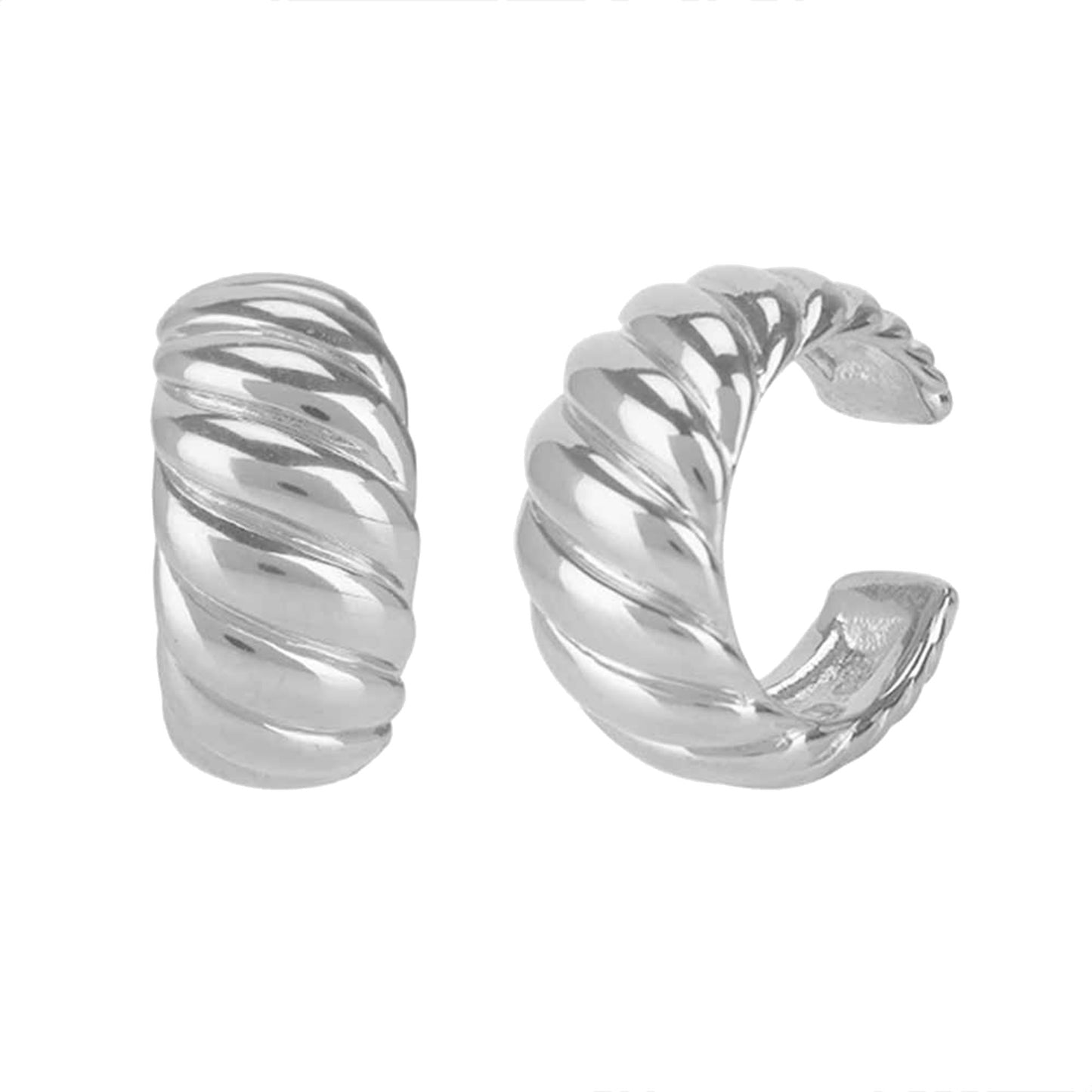 Croissant Ear Cuffs in Silver