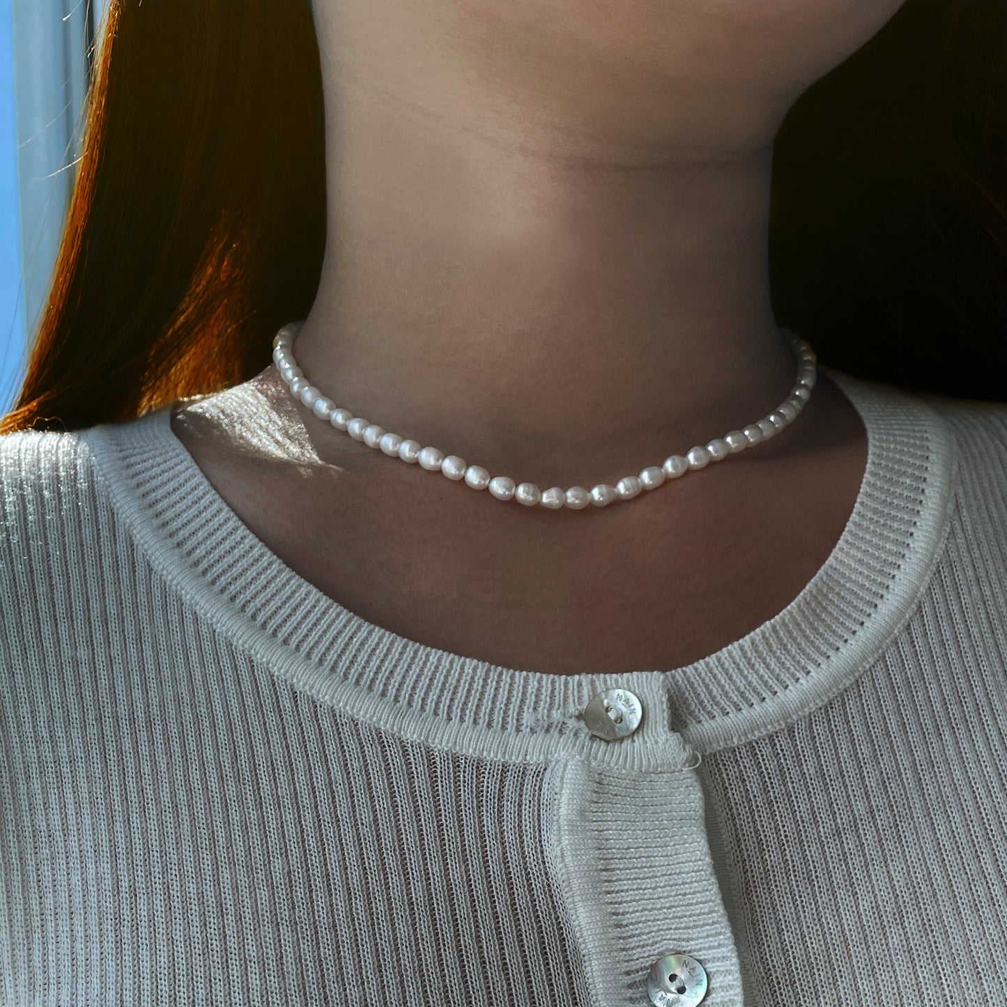 Pearl Necklace in Gold