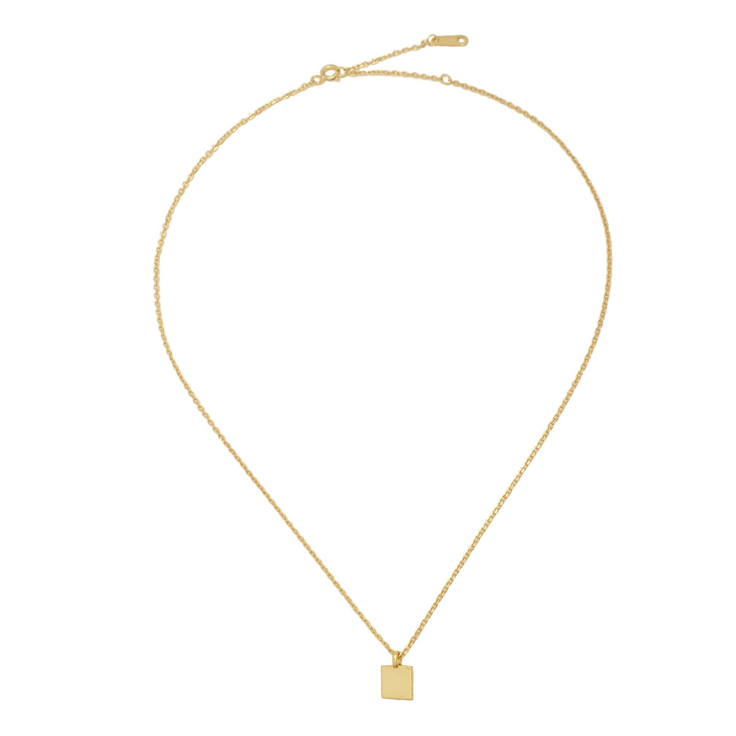Piazza Square Pendant Necklace in Gold