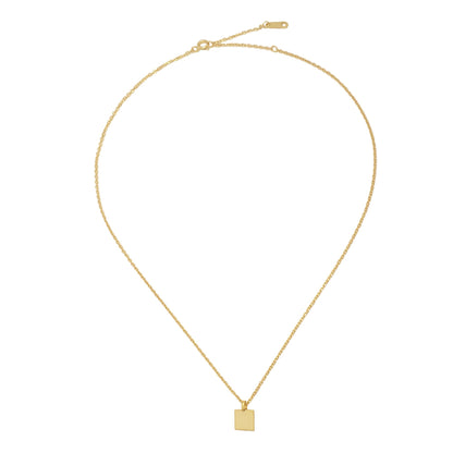 Piazza Square Pendant Necklace in Gold