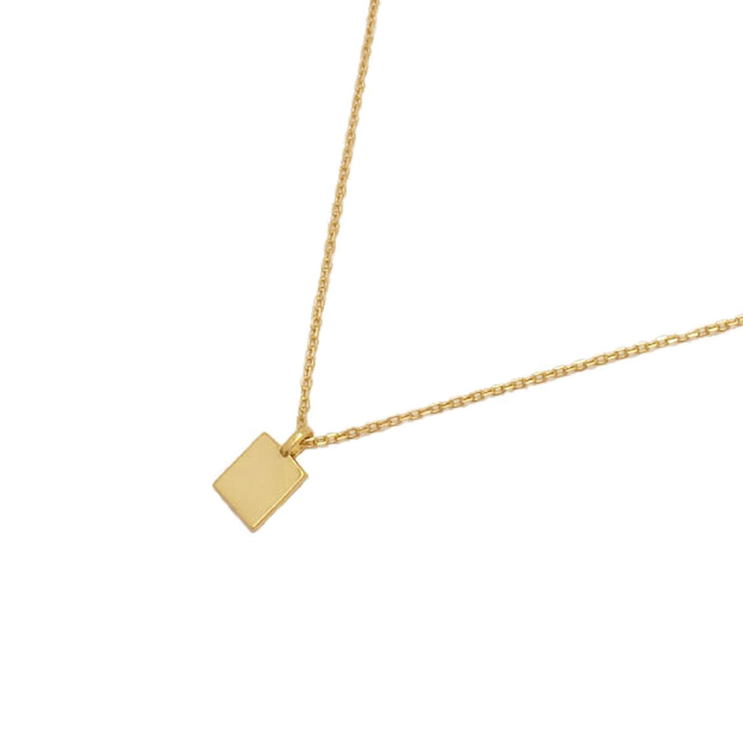 Piazza Square Pendant Necklace in Gold