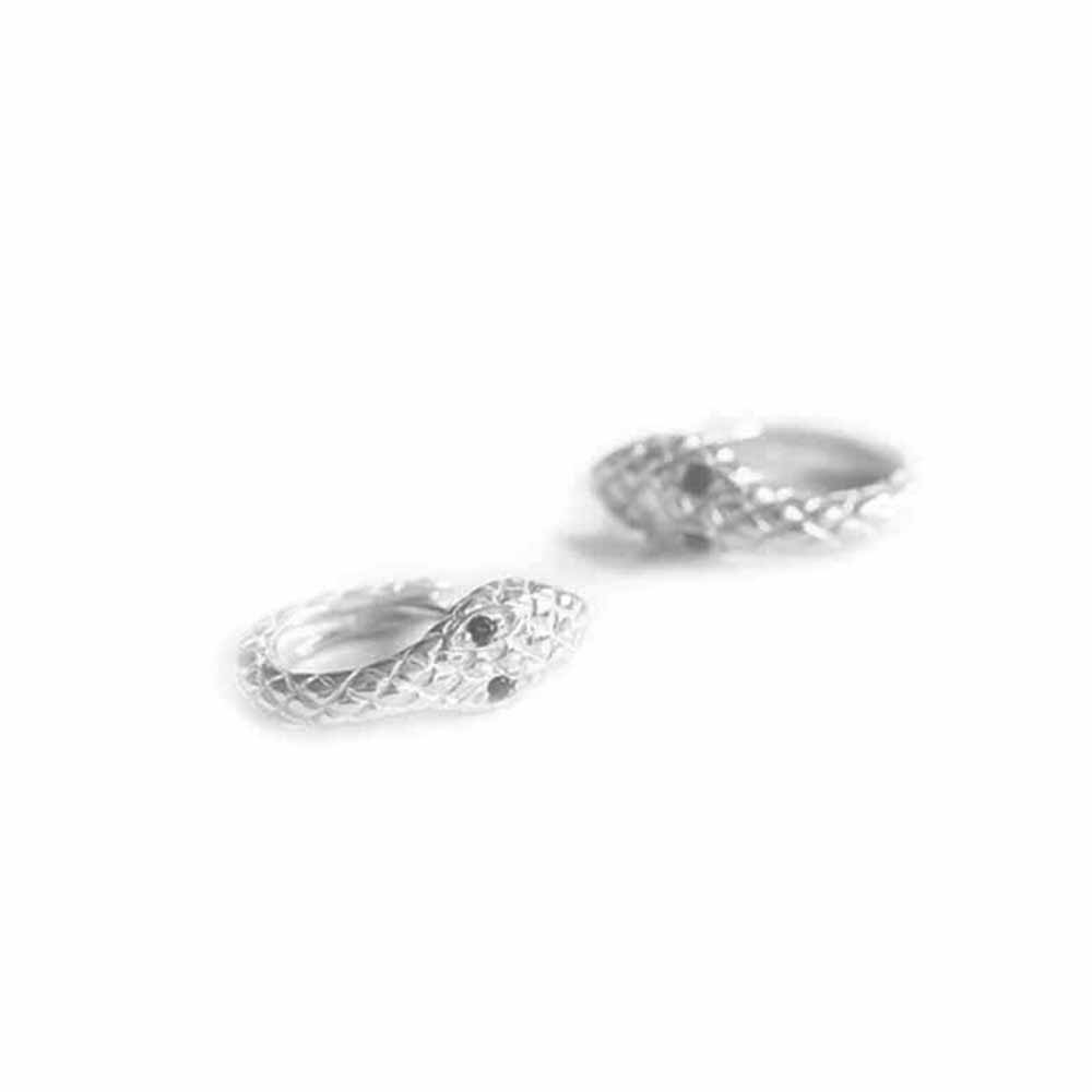 Medusa Huggie Hoop Earrings in Silver