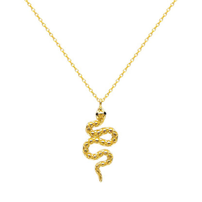 Snake Pendant Necklace in Gold