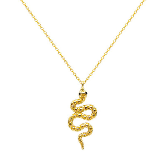 Snake Pendant Necklace in Gold