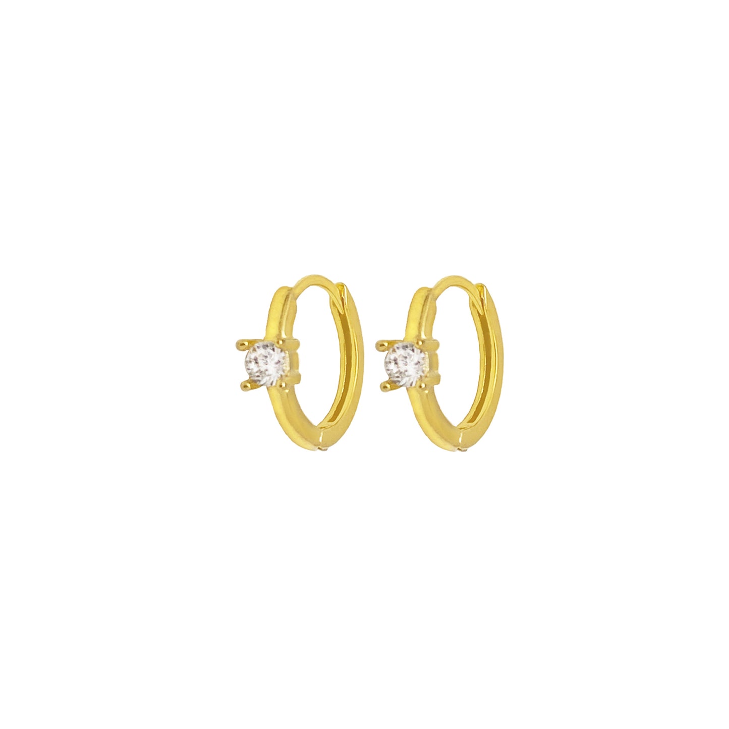 Solitaire Gemstone Earrings in Gold