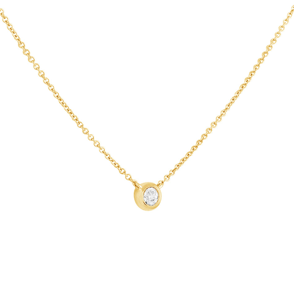 Solitaire Gemstone Necklace in Gold