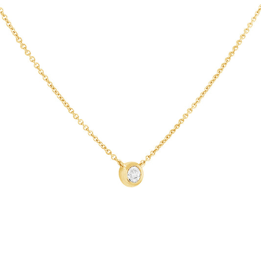 Solitaire Gemstone Necklace in Gold