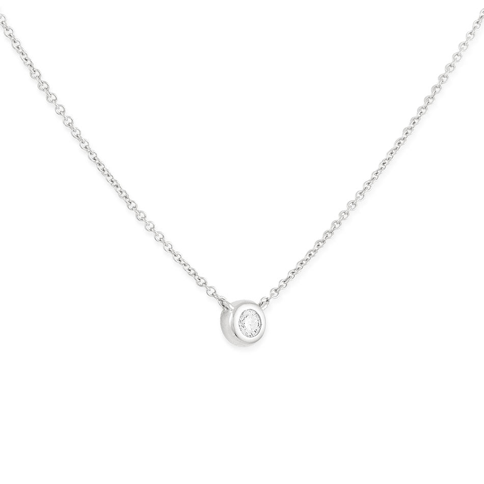 Solitaire Gemstone Necklace in Silver
