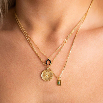 Tula Square Pendant Necklace in Gold