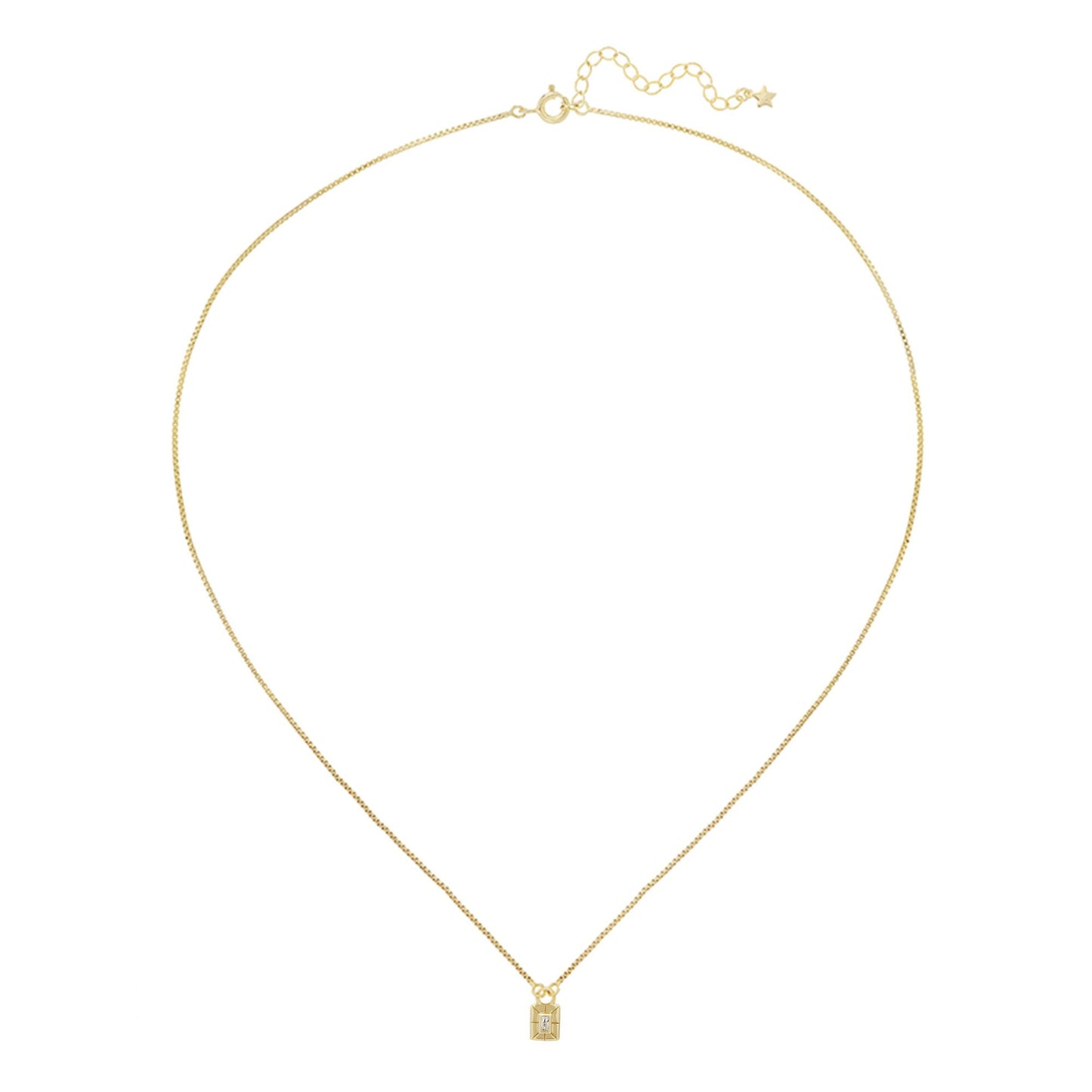 Tula Square Pendant Necklace in Gold