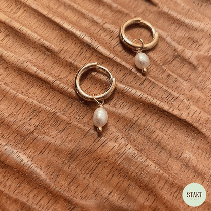 Pearl Drop Earrings in Gold