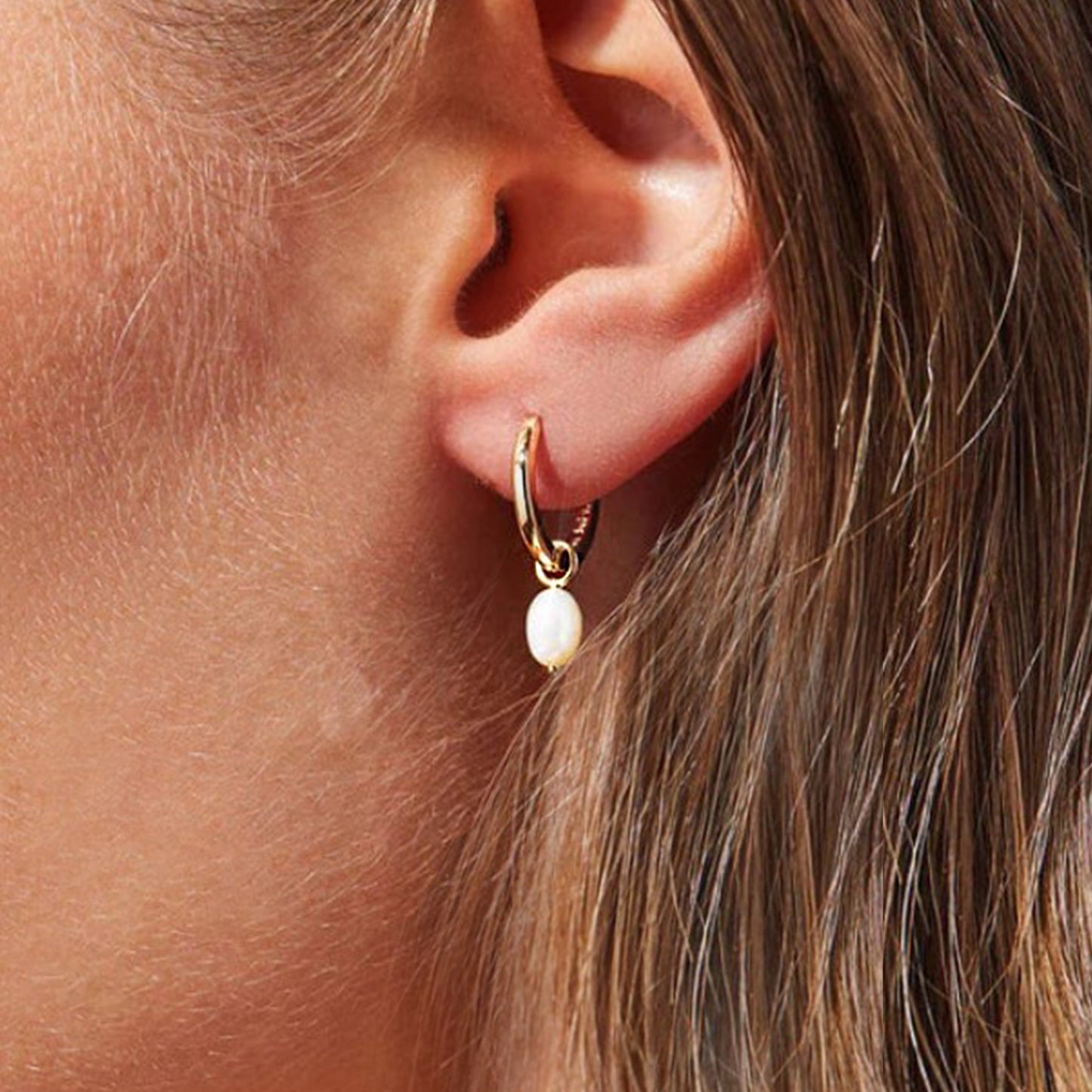Pearl Drop Earrings in Gold